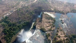 Victoria-Falls - Helikopter - Simbabwe - Afrika